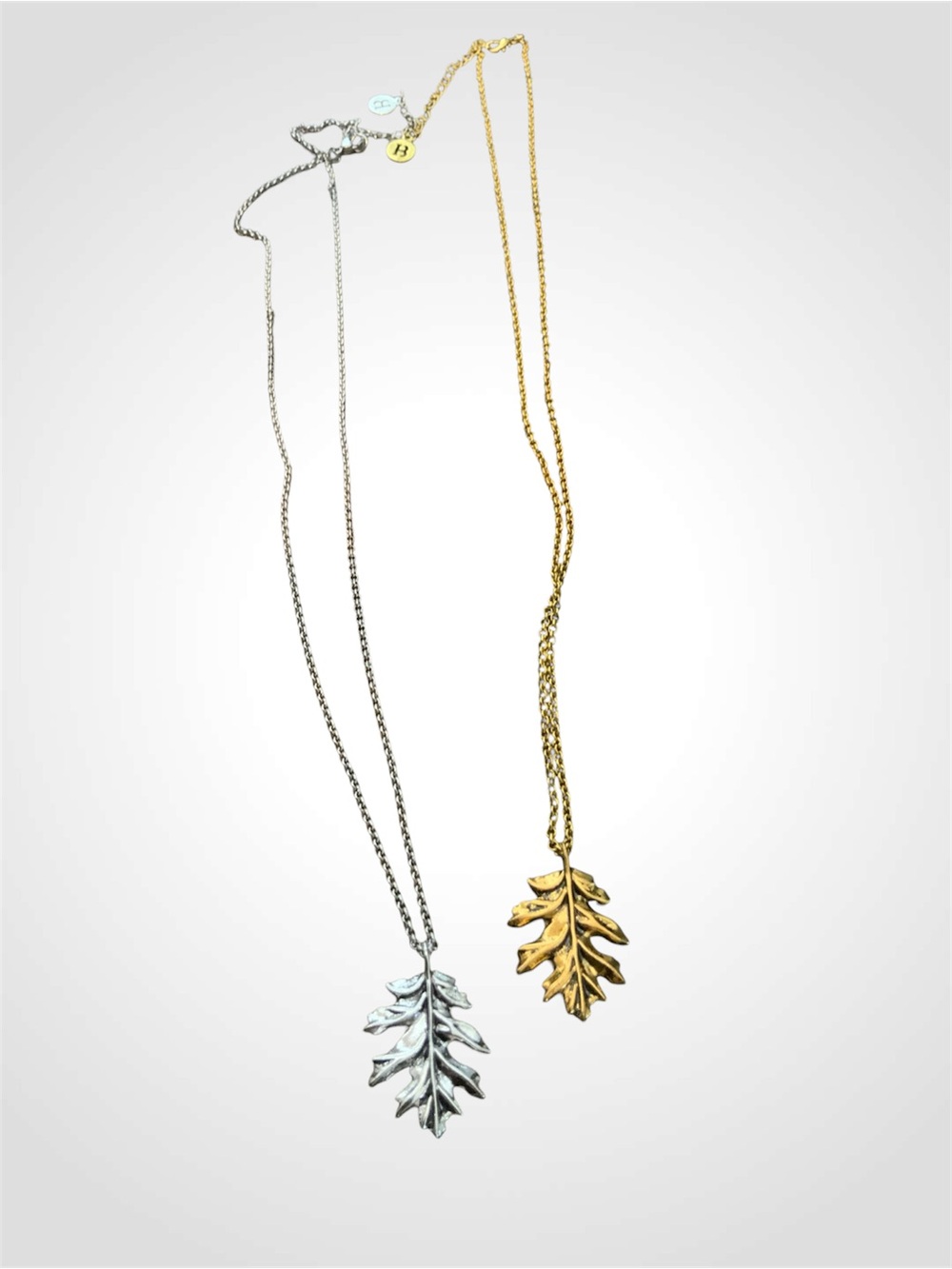 Leaf Pendant Necklace in Gold and Silver – Women Jewelry - 20”
